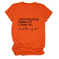T-shirt décontracté orange pour femme avec col rond et motif imprimé graphique chic - S / Hauts / Orange (Police Noire)