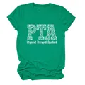Detalle del gráfico PTA Physical Therapist Assistant de leopardo en una camiseta verde - S / Tops / Verde Oscuro