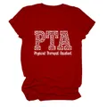Camiseta roja de mujer con manga corta y diseño gráfico PTA estampado de leopardo - S / Tops / Rojo