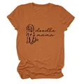 Détail du texte doodle mama noir et de l'illustration de chien sur un T-shirt orange rouille - S / Hauts / Orange Brûlé (Police Noire)