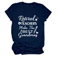Camiseta azul marino de mujer con diseño Retired Teachers Make The Best Grandmas - S / Tops / Azul Marino