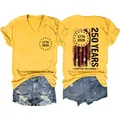 Γυναικείο μπλουζάκι V-neck με τύπωμα 250 Years Quarter-Millennial, κίτρινο χρώμα - S / Tops / Κίτρινο