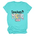 Türkises Damen-T-Shirt mit lustigem Grafikdesign Teacher Mode Off - S / Oberteile / Tiefwasserblau