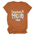 Damen T-Shirt in Orange mit Teacher Mode Off Grafik und Rundhalsausschnitt Detail - S / Oberteile / Gebranntes Orange (Weißer Text)