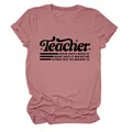 T-shirt girocollo color malva a tema insegnante con slogan nero stampato sul davanti - Taglia S / Top / Oro Rosa (Carattere Nero)