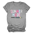Γκρι γυναικείο T-shirt με στρογγυλή λαιμόκοψη και στάμπα 'Summer Mode Loading' - S / Tops / Σκούρο γκρι (Μαύρη εκτύπωση)