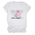 Detailed view of the colorful 'SUMMER MODE LOADING' graphic print on a white T-shirt. - S / Tops / White
