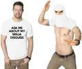 Divertida camiseta de disfraz de ninja para hombre con estampado de máscara oculta - S / Tops / Blanco