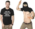 Divertida camiseta negra para hombre con diseño reversible Ask Me About My Ninja Disguise - S / Tops / Negro