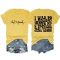 Casual κίτρινο γυναικείο T-shirt με στρογγυλή λαιμόκοψη και γραφικό τύπωμα μπροστά και πίσω - S / Tops / Κίτρινο