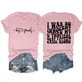 Λεπτομέρεια του ροζ t-shirt με το σχέδιο 'I Was So Innocent' στην πλάτη - S / Tops / Ροζ