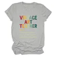 Detalle del estampado Vintage Art Teacher en camiseta gris de manga corta. - S / Tops / Gris claro