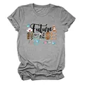Detailed view of Future Nurse graphic print on a grey casual cotton short-sleeve T-shirt - S / Tops / Dark Grey (Black Text)