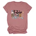 Gros plan sur l'imprimé graphique Future Nurse sur un t-shirt rose décontracté pour femme - S / Hauts / Or Rose (Texte Noir)