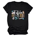 Gros plan détaillé du motif Future Nurse imprimé sur un t-shirt en coton noir souple - S / Hauts / Noir