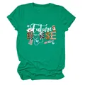 Détail d'un t-shirt vert avec le graphique 'Future Nurse' et des icônes médicales - S / Hauts / Vert Encre (Texte Blanc)