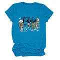 Gros plan de l'imprimé Future Nurse sur un t-shirt décontracté bleu pour femme - S / Hauts / Bleu Lac (Texte Noir)
