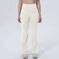 Pantalon de yoga évasé à taille haute pour femme, legging de sport respirant blanc crème. - S / Bas / Ivoire Clair
