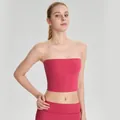 Ματζέντα στράπλες μπλουζάκι γιόγκα για γυναίκες, αντιολισθητικό αθλητικό σουτιέν γυμναστικής - S / Tops / Ροζ του Βατόμουρου