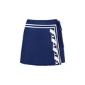 Vue rapprochée de la jupe de bain portefeuille marine avec motifs de baleines blancs - L-XL / Bas / Mini jupe / Bleu