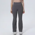 Pantalon de yoga évasé gris anthracite à taille haute pour le fitness et le sport - S / Bas / Gris Graphite