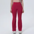 Pantalon de yoga évasé rouge à taille haute leggings de fitness respirants - S / Bas / Rouge carmin