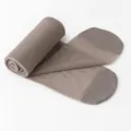 Grey thin anti-snag pantyhose stockings for women shown in a folded flat lay view - Bottom (One-Line Open Crotch) / 35-60kg / Gray