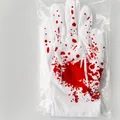 Halloween horror party bloody white gloves with realistic bloodstains for cosplay decor - XL / Short Blood Spatter Gloves