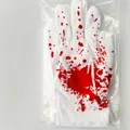 Halloween horror party bloody white gloves with realistic bloodstains for cosplay decor - XL / Short Blood Spatter Gloves - 20cm