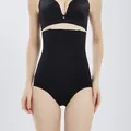 High waist seamless tummy control shapewear panty in classic black for slimming - XL/2XL / Bottoms / Black