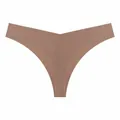 Seamless nude color thong for women, breathable and comfortable sports underwear. - S / Bottoms / Milk Coffee