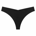 Seamless black thong underwear for women, breathable T-back style for yoga and fitness - S / Bottoms / Black