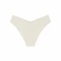 High-stretch low-waist seamless ice silk panties for women in solid cream white color - S / Bottoms / White Apricot