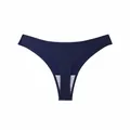 Comfortable seamless ice silk low-waist bikini underwear for women in navy blue finish - M / Bottoms / Navy Blue