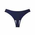 Comfortable seamless ice silk low-waist bikini underwear for women in navy blue finish - M / Blue