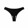 Culotte bikini en soie glacée sans couture pour femme en coloris noir uni classique - M / Noir