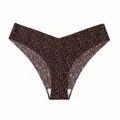 Nahtloser Damen-Slip aus Eisseide mit Leopardenmuster im sexy und niedrigen Stil - S / Unterteile / Schwarzer Leopard