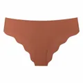 Nahtlose mittelhohe atmungsaktive Panties mit Wellenrand in Hellbraun, Sport-Unterwäsche - S / Unterteile / Dunkelbraun