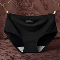Seamless ice silk panties for women in black hanging on hanger - Black