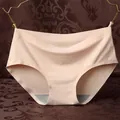 Elegant seamless ice silk women's briefs in skin tone with smooth and soft finish - M / Bottom (810) / Shrimp Red