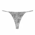 Tanga sexy con estampado de leopardo, laterales sin costuras y un diseño de tiro bajo cómodo - S / Dálmata