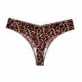 Seamless leopard print thong with V-shaped waistband design - S / Bottoms / Pink Leopard