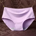 Comfortable seamless ice silk panties for women in elegant lavender purple color - Purple