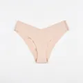 Comfortable seamless low-waist ice silk breathable panties in soft nude pink color - S / Bottoms / Nude