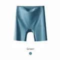 Pantalones de seguridad sin costuras de cintura alta en seda de hielo verde - M / Bottoms / Verde Oscuro