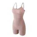 Seamless one-piece shapewear bodysuit with tummy control and adjustable straps - S / Top And Bottom / Dusty Pink