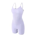 Light purple seamless one-piece shapewear bodysuit with adjustable straps for tummy control - Light Purple