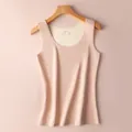 Women's Dralon thermal tank top with seamless double-sided fleece lining in nude pink - M / Tops / Nude