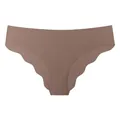 Seamless ice silk women's panties with scalloped edges in taupe brown color - S / Milk Coffee