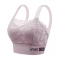 Reggiseno sportivo in pizzo lavanda con schiena multicinghia e fascia - Kaki